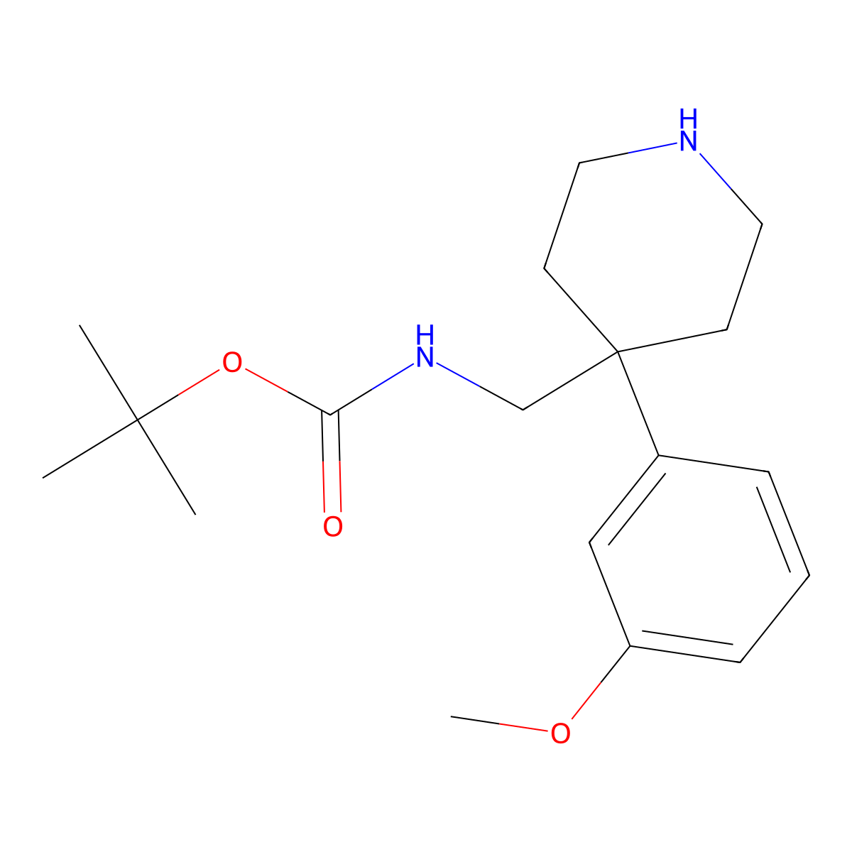 tert-Butyl [4-(3-methoxyphenyl)piperidin-4-yl]methylcarbamate molecular structure, CAS 1158750-68-5
