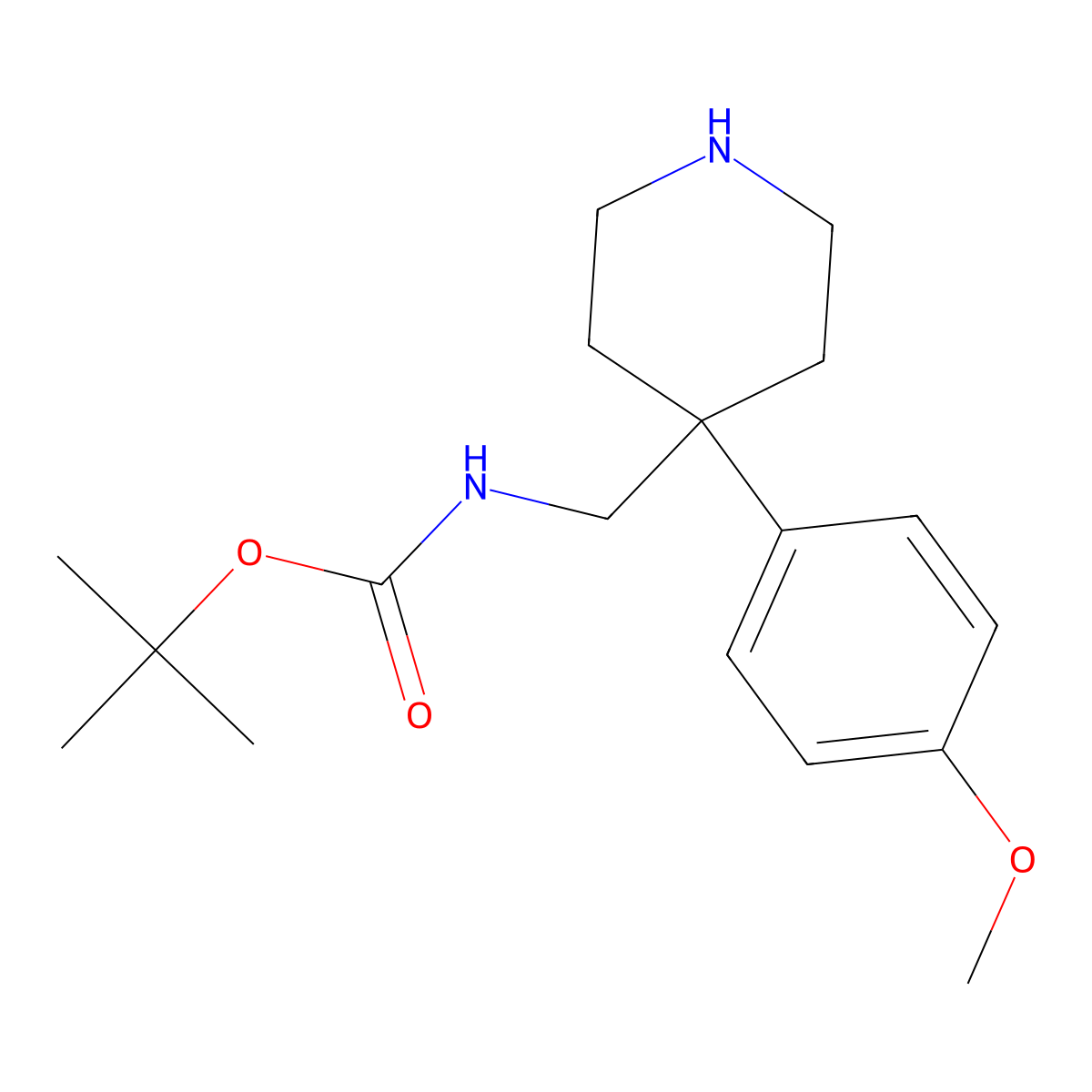 tert-Butyl [4-(4-methoxyphenyl)piperidin-4-yl]methylcarbamate molecular structure, CAS 1158750-79-8