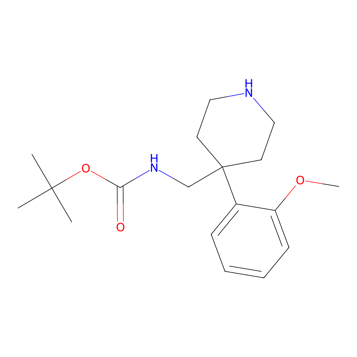 4-(Boc-aminomethyl)-4-(2-methoxyphenyl)piperidine molecular structure, CAS 1158750-87-8