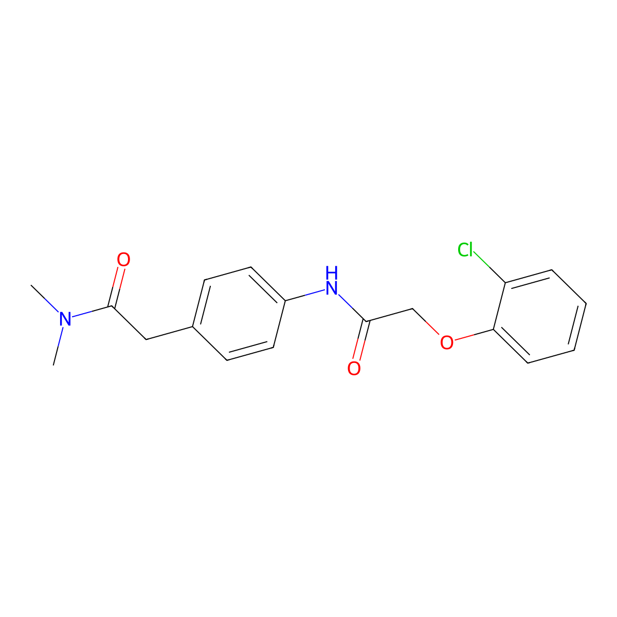 2-(2-chlorophenoxy)-N-{4-[2-(dimethylamino)-2-oxoethyl]phenyl}acetamide molecular structure, CAS 1158751-27-9