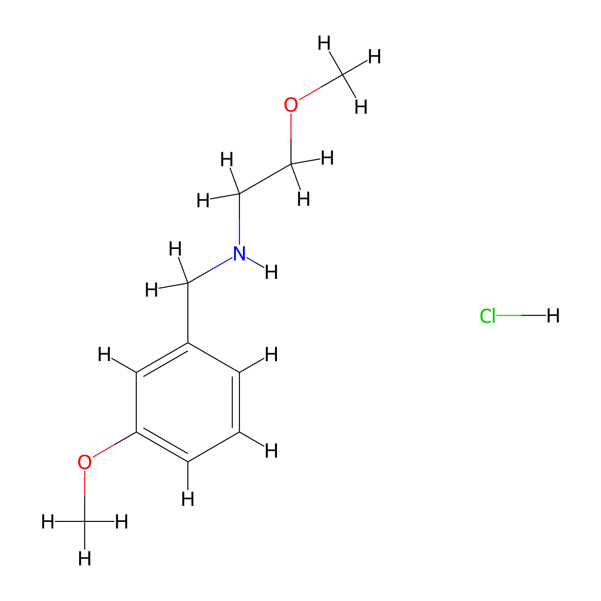 (3-Methoxybenzyl)(2-methoxyethyl)amine hydrochloride molecular structure, CAS 1158752-26-1