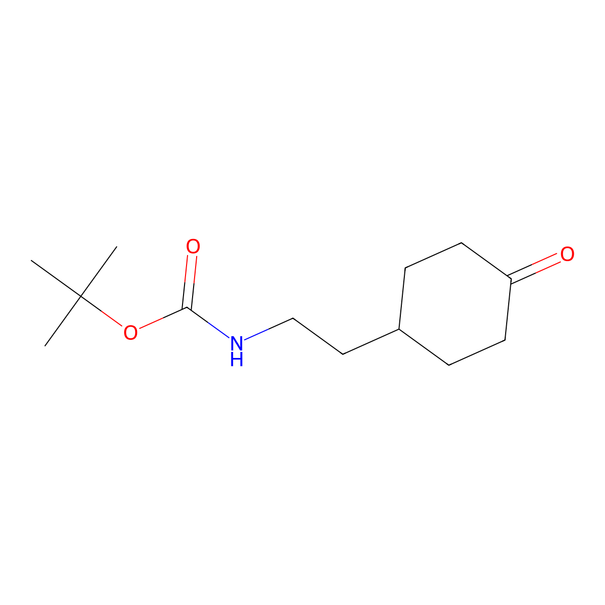 tert-butyl N-[2-(4-oxocyclohexyl)ethyl]carbamate molecular structure, CAS 1158753-30-0