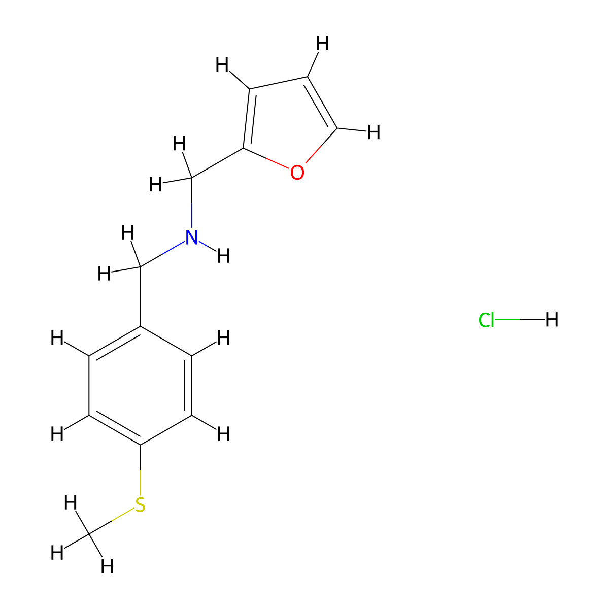 Furan-2-ylmethyl-(4-methylsulfanyl-benzyl)-amine hydrochloride molecular structure, CAS 1158754-70-1