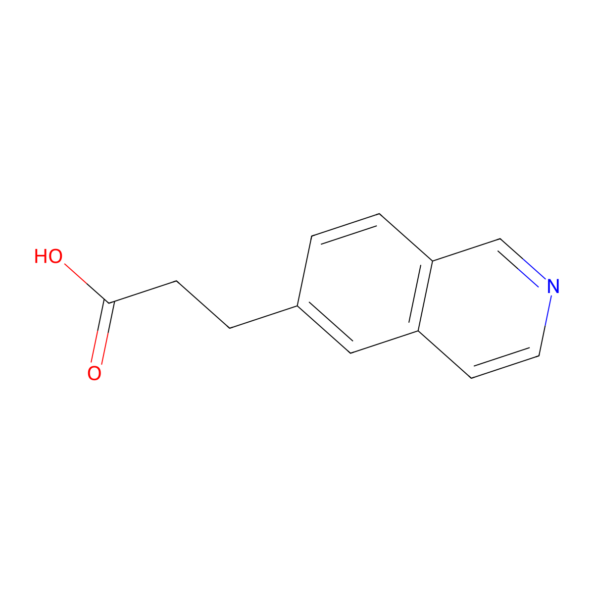 3-(Isoquinolin-6-yl)propanoic acid molecular structure, CAS 1158755-11-3