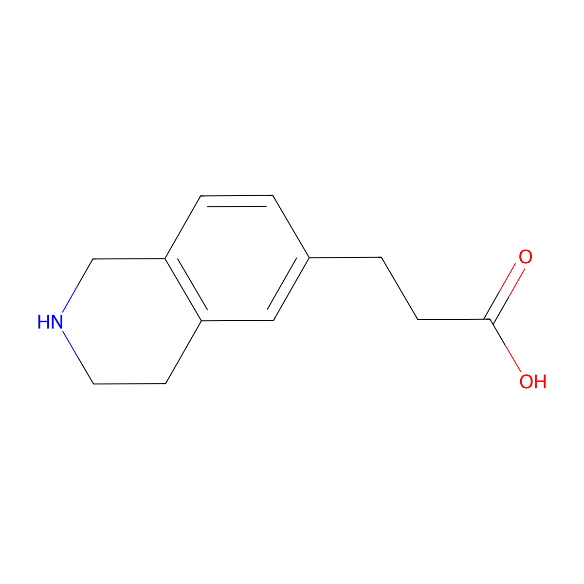 3-(1,2,3,4-Tetrahydroisoquinolin-6-yl)propanoic acid molecular structure, CAS 1158755-62-4