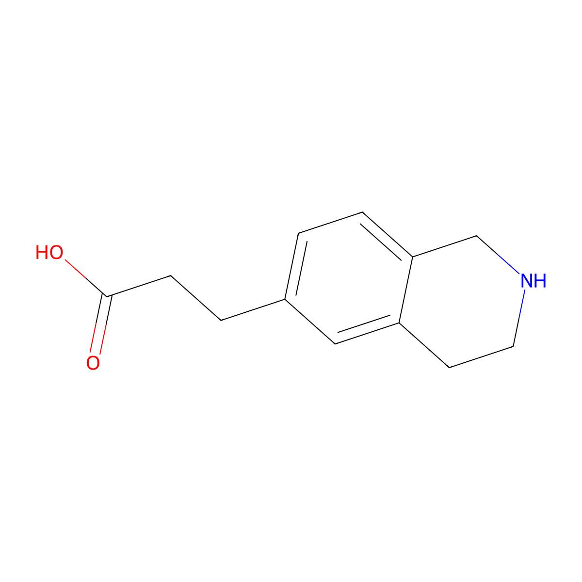 3-(1,2,3,4-Tetrahydroisoquinolin-6-yl)propanoic acid molecular structure, CAS 1158755-62-4