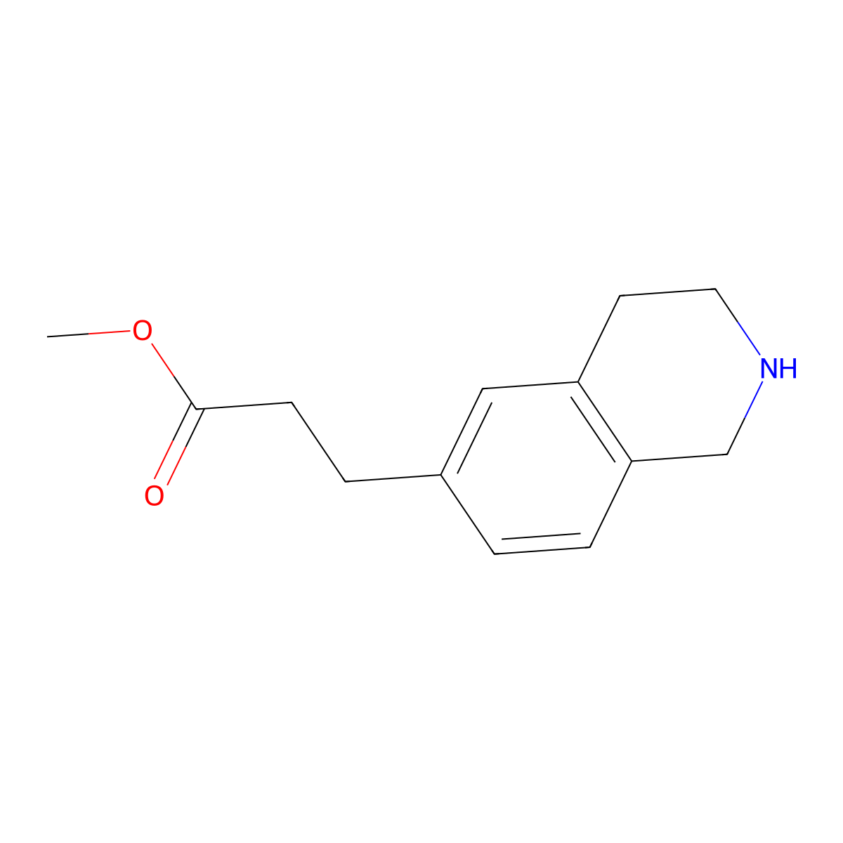 Methyl 3-(1,2,3,4-tetrahydroisoquinolin-6-yl)propanoate molecular structure, CAS 1158755-81-7