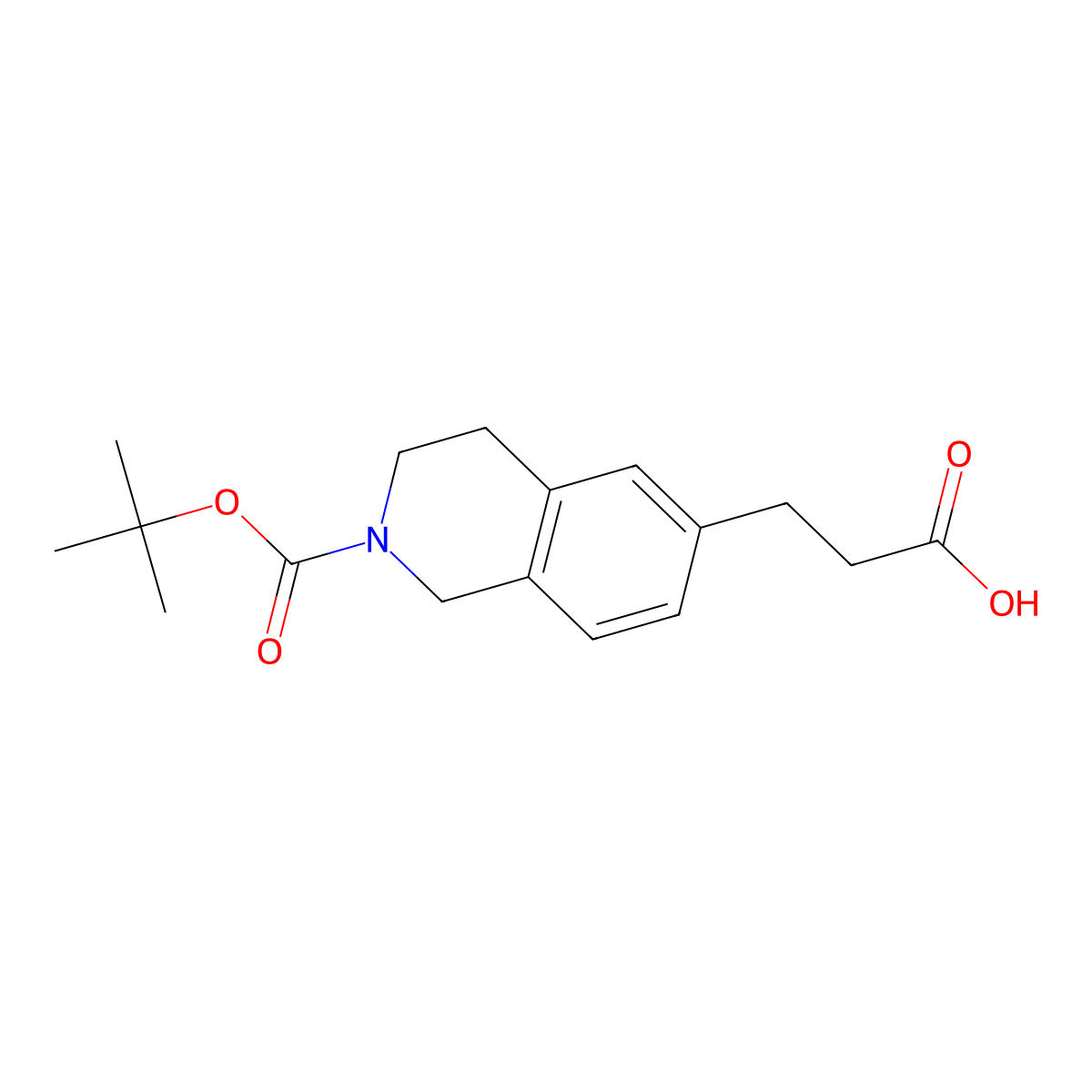 3-(2-(tert-Butoxycarbonyl)-1,2,3,4-tetrahydroisoquinolin-6-yl)propanoic acid molecular structure, CAS 1158756-02-5