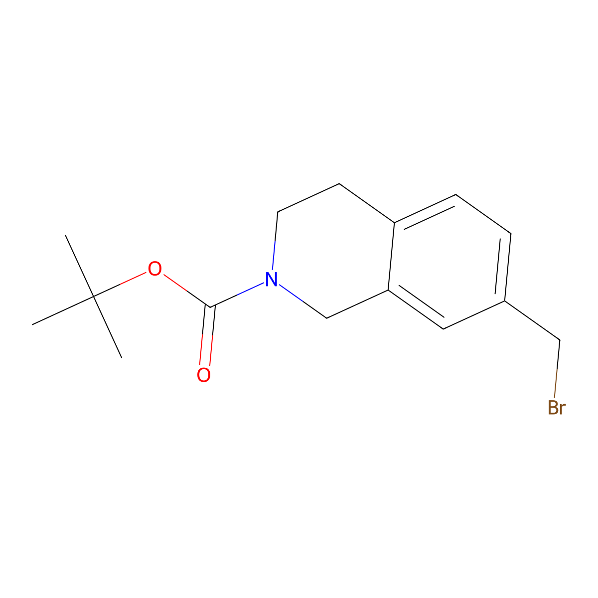 Tert-butyl 7-(bromomethyl)-1,2,3,4-tetrahydroisoquinoline-2-carboxylate molecular structure, CAS 1158756-43-4