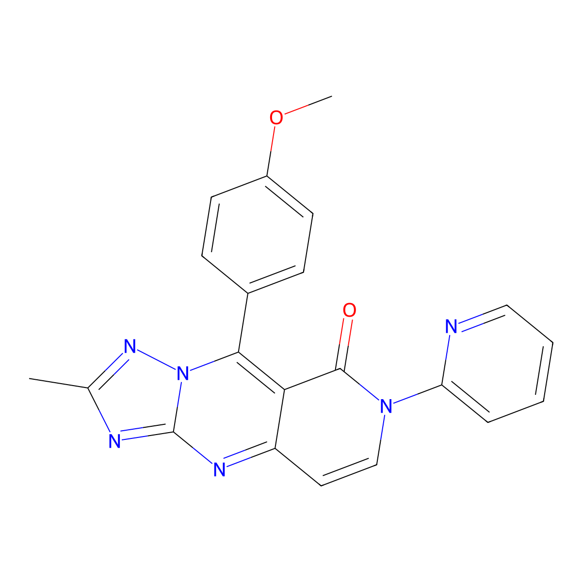 9-(4-methoxyphenyl)-2-methyl-7-(pyridin-2-yl)pyrido[4,3-d][1,2,4]triazolo[1,5-a]pyrimidin-8(7H)-one molecular structure, CAS 1158756-62-7