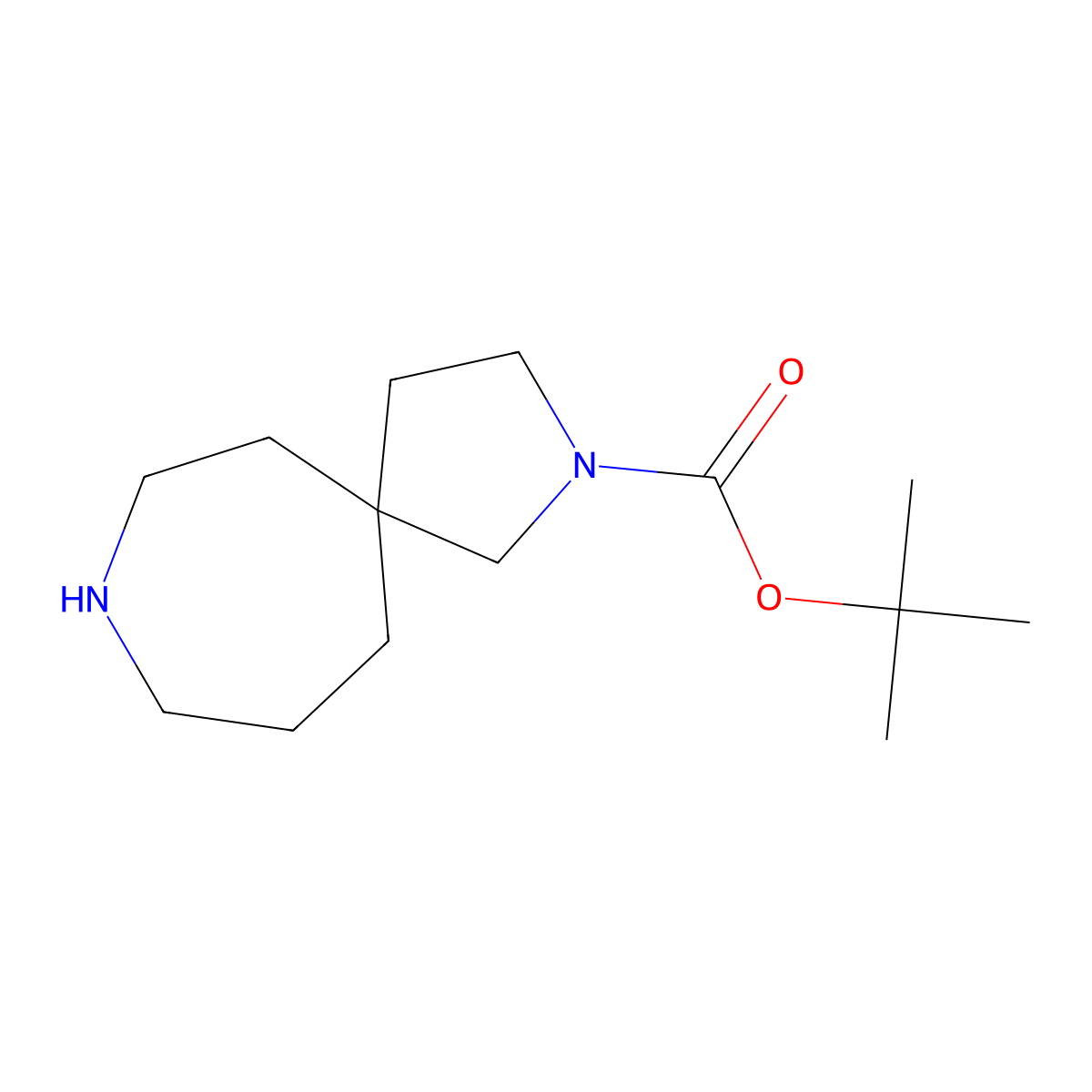 Tert-butyl 2,8-diazaspiro[4.6]undecane-2-carboxylate molecular structure, CAS 1158756-69-4