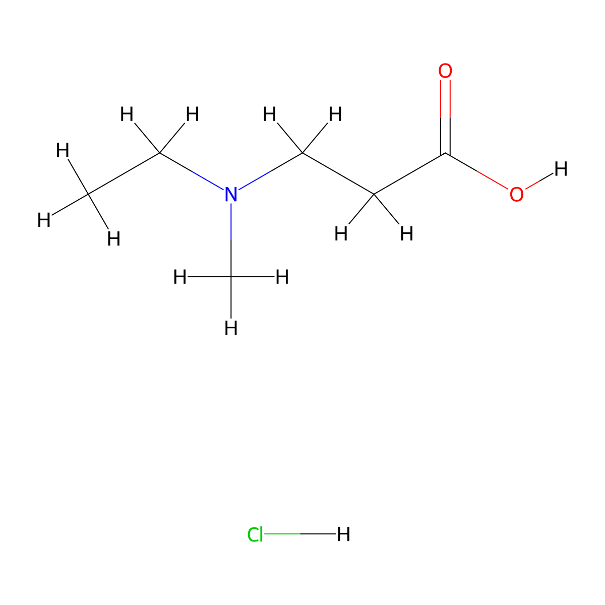 3-[Ethyl(methyl)amino]propanoic acid hydrochloride molecular structure, CAS 1158757-51-7