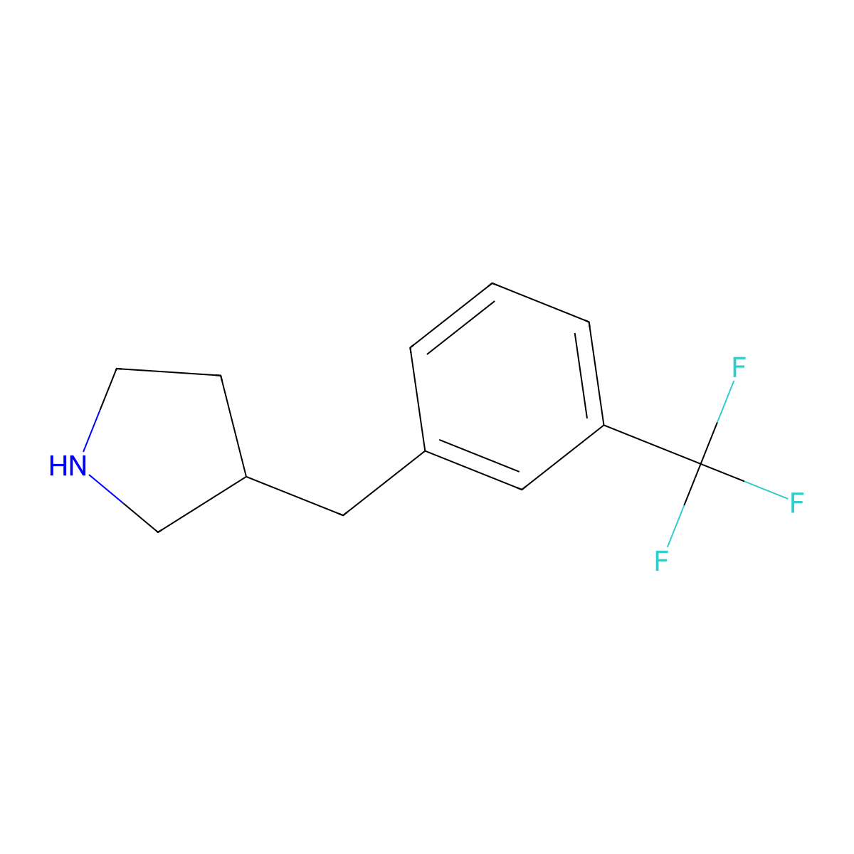 3-{[3-(Trifluoromethyl)phenyl]methyl}pyrrolidine molecular structure, CAS 1158757-88-0