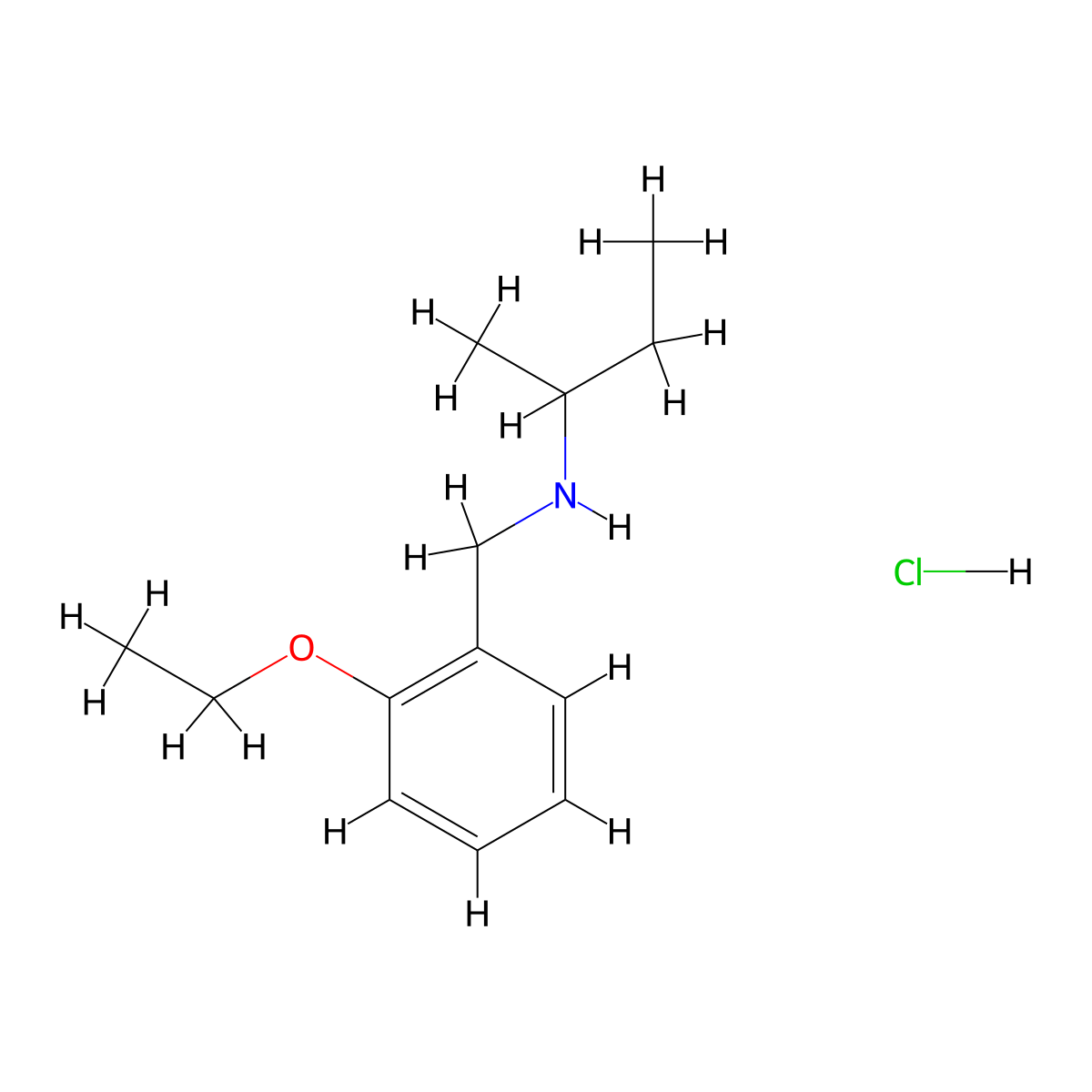 (Butan-2-yl)[(2-ethoxyphenyl)methyl]amine hydrochloride molecular structure, CAS 1158758-00-9