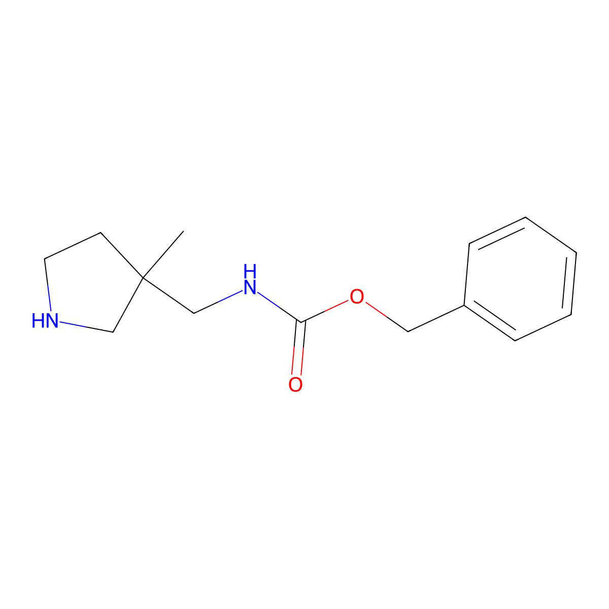 benzyl N-[(3-methylpyrrolidin-3-yl)methyl]carbamate molecular structure, CAS 1158758-70-3