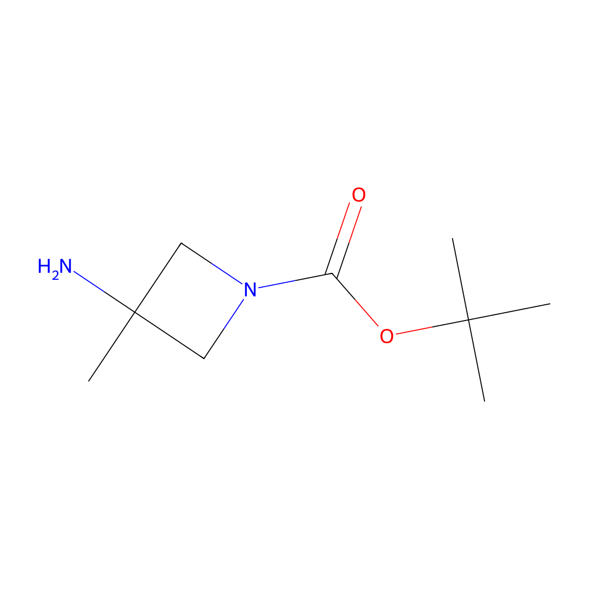 tert-Butyl 3-amino-3-methylazetidine-1-carboxylate molecular structure, CAS 1158758-77-0