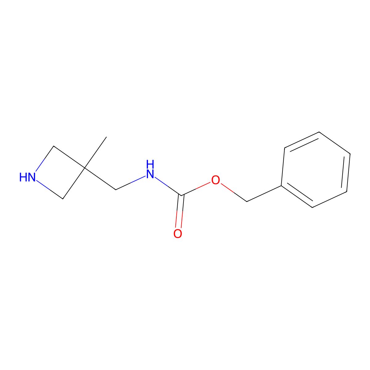Benzyl ((3-methylazetidin-3-yl)methyl)carbamate molecular structure, CAS 1158758-89-4