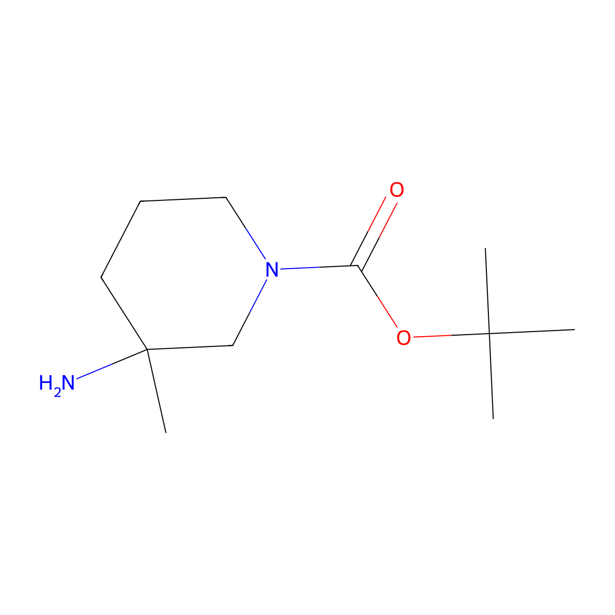 tert-Butyl 3-amino-3-methylpiperidine-1-carboxylate molecular structure, CAS 1158759-06-8