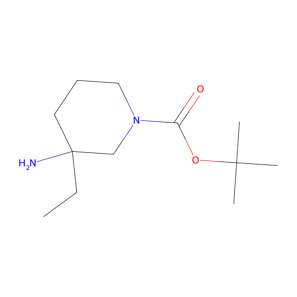 tert-Butyl 3-Amino-3-ethylpiperidine-1-carboxylate molecular structure, CAS 1158759-09-1