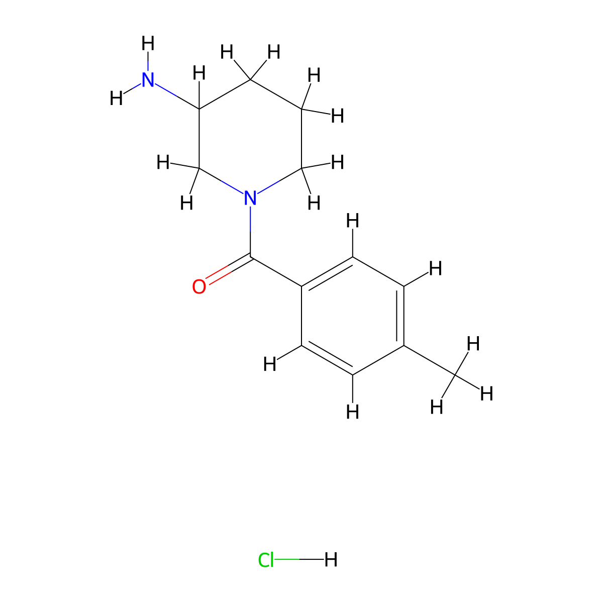 (3-Aminopiperidin-1-yl)(p-tolyl)methanone hydrochloride molecular structure, CAS 1158759-11-5