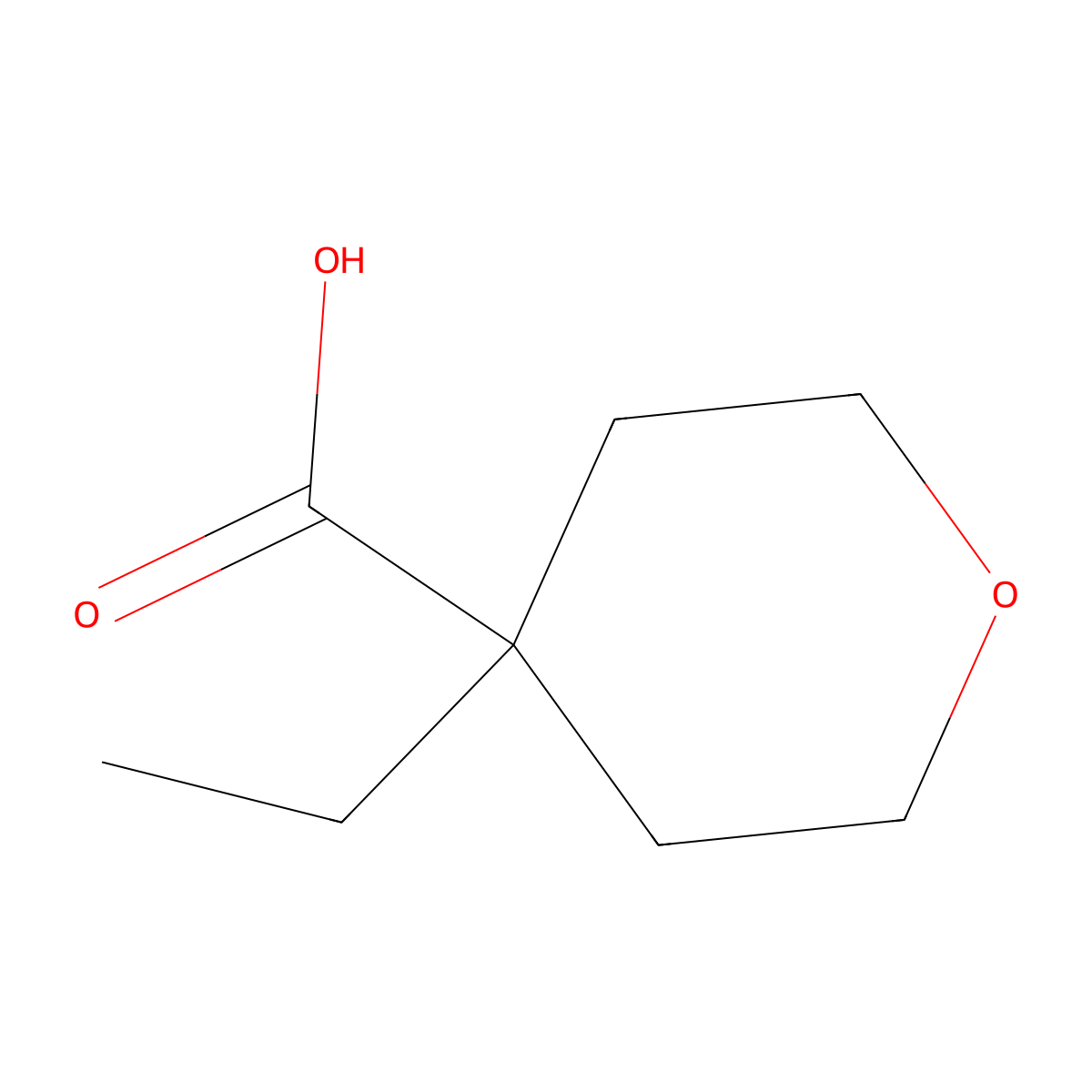 4-Ethyloxane-4-carboxylic acid molecular structure, CAS 1158759-88-6