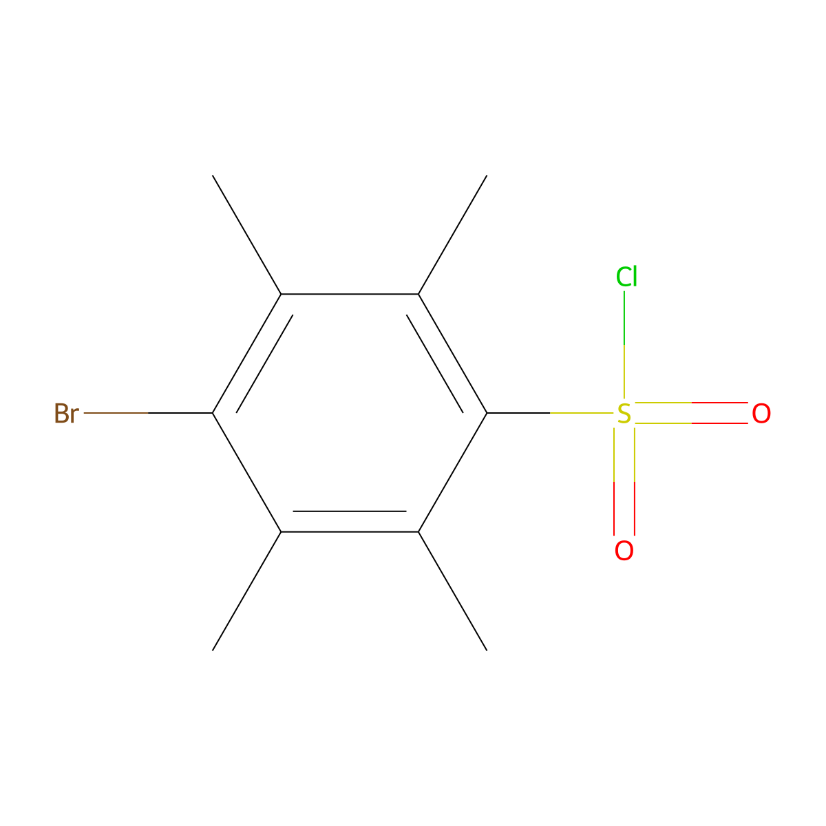 4-Bromo-2,3,5,6-tetramethylbenzenesulfonyl chloride molecular structure, CAS 115876-74-9