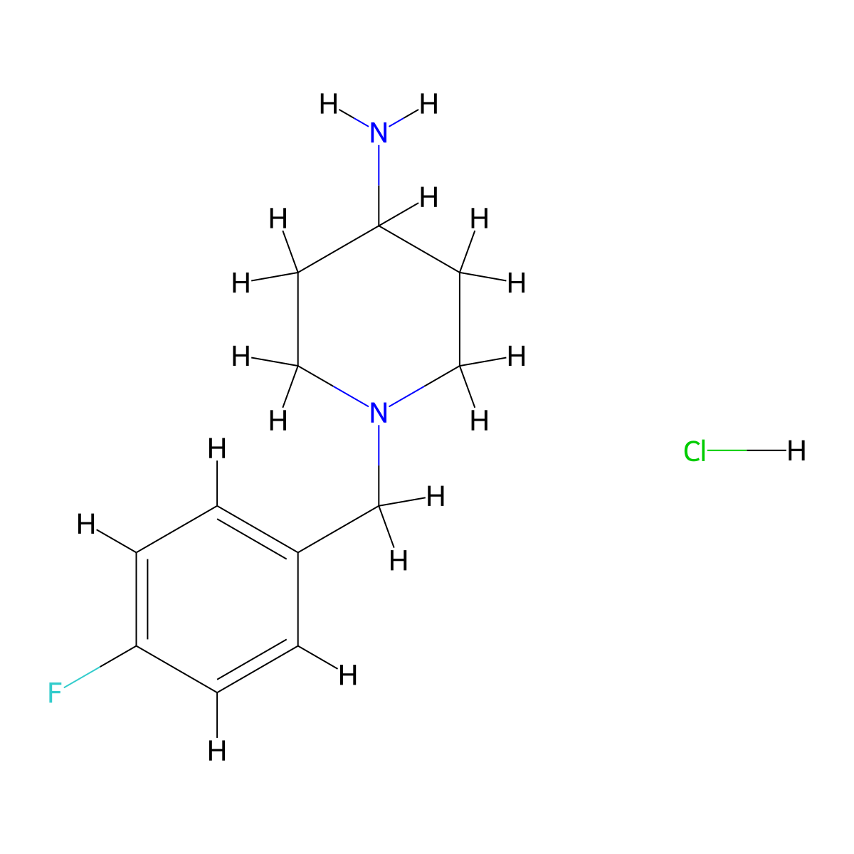 1-(4-Fluorobenzyl)piperidin-4-amine hydrochloride molecular structure, CAS 1158760-04-3