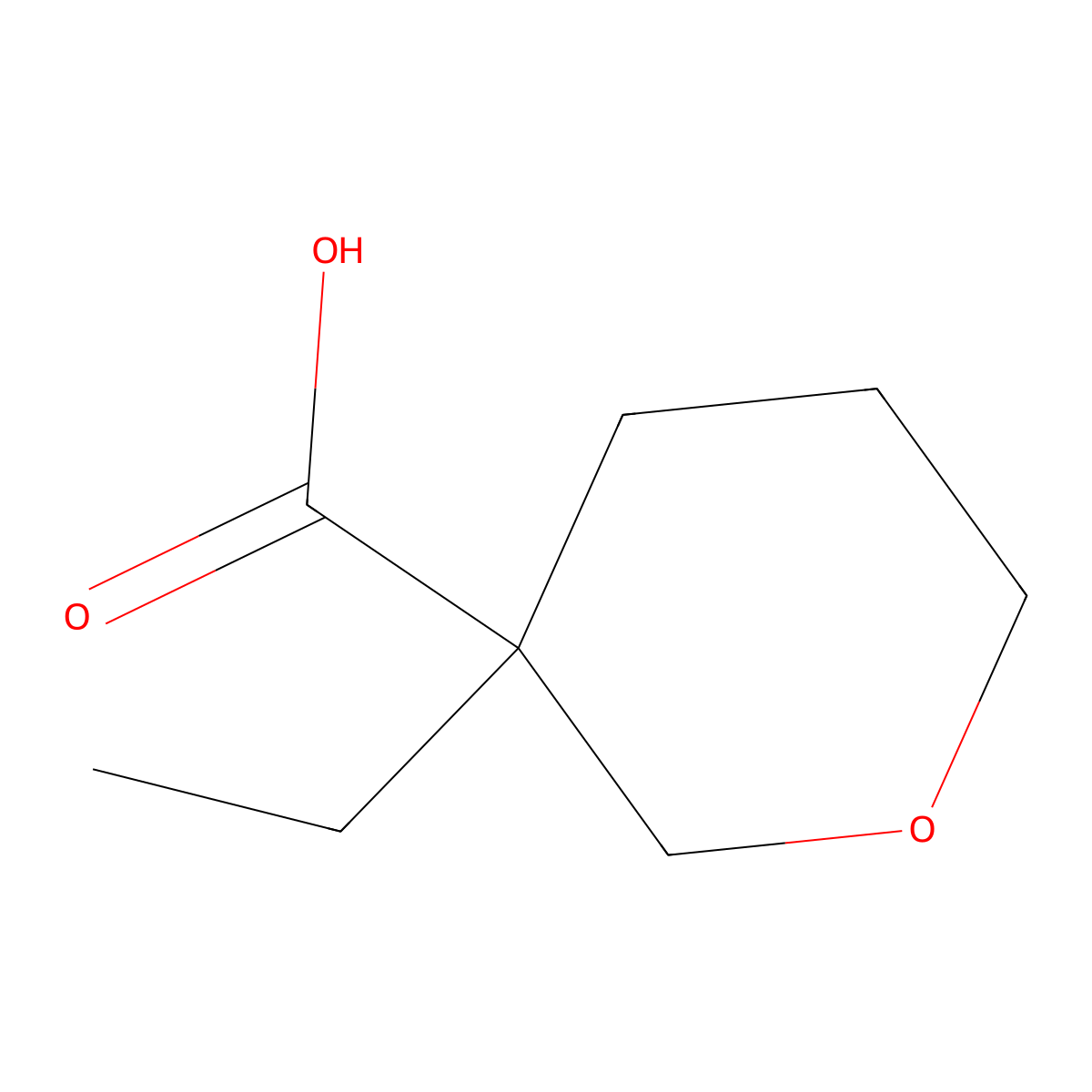 3-Ethyloxane-3-carboxylic acid molecular structure, CAS 1158760-08-7