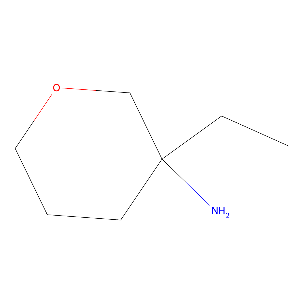 3-Ethyltetrahydro-2H-pyran-3-amine molecular structure, CAS 1158760-10-1
