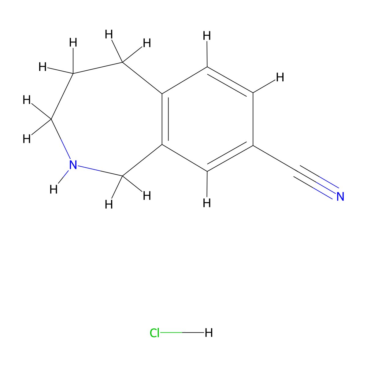 2,3,4,5-Tetrahydro-1H-benzo[c]azepine-8-carbonitrile hydrochloride molecular structure, CAS 1158760-49-6