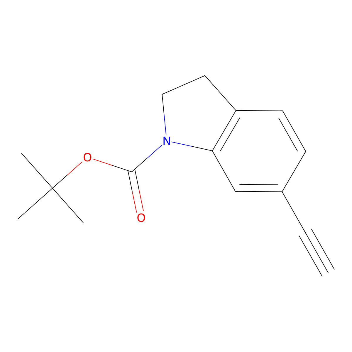 tert-butyl 6-ethynyl-2,3-dihydro-1H-indole-1-carboxylate molecular structure, CAS 1158761-62-6