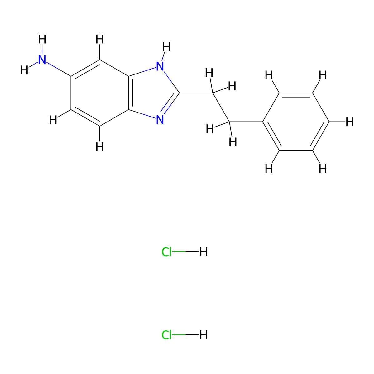 2-phenethyl-1H-benzo[d]imidazol-5-amine dihydrochloride molecular structure, CAS 1158762-18-5