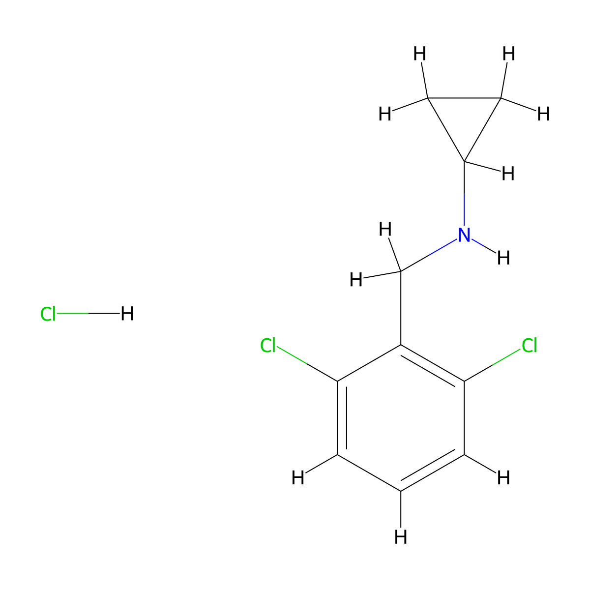 N-[(2,6-dichlorophenyl)methyl]cyclopropanamine hydrochloride molecular structure, CAS 1158762-35-6