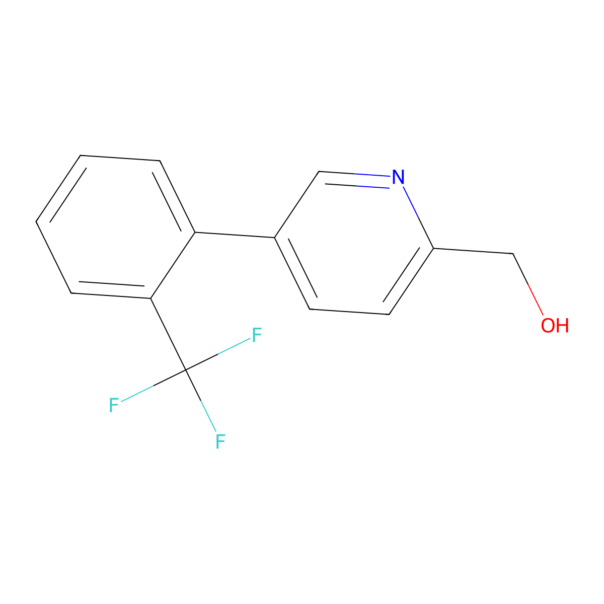 5-(2-(Trifluoromethyl)phenyl)pyridine-2-methanol molecular structure, CAS 1158763-58-6