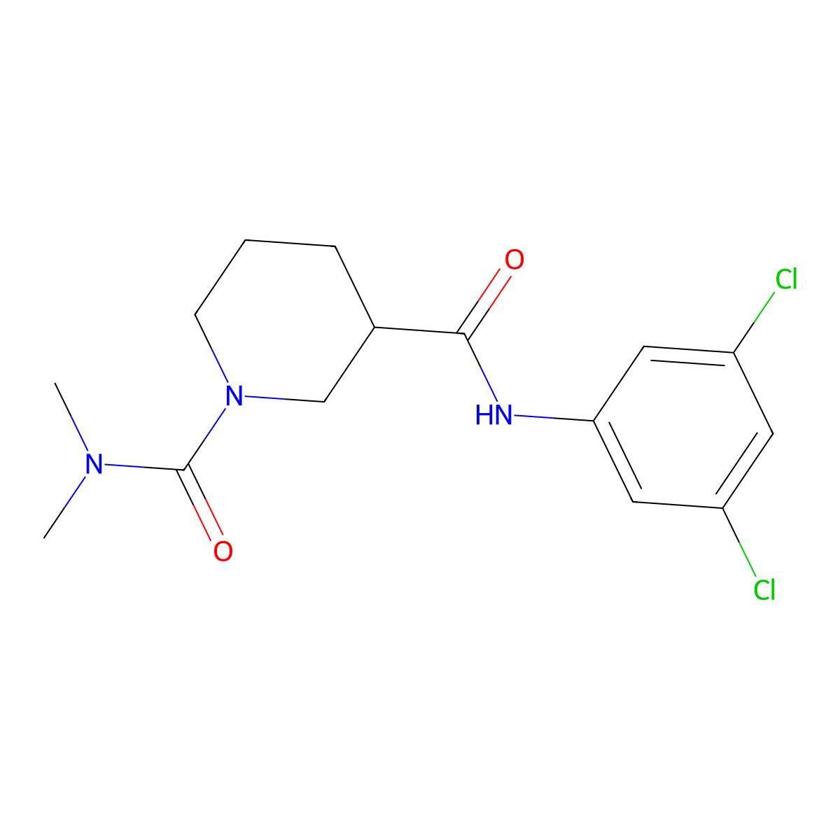 N~3~-(3,5-dichlorophenyl)-N~1~,N~1~-dimethylpiperidine-1,3-dicarboxamide molecular structure, CAS 1158764-26-1