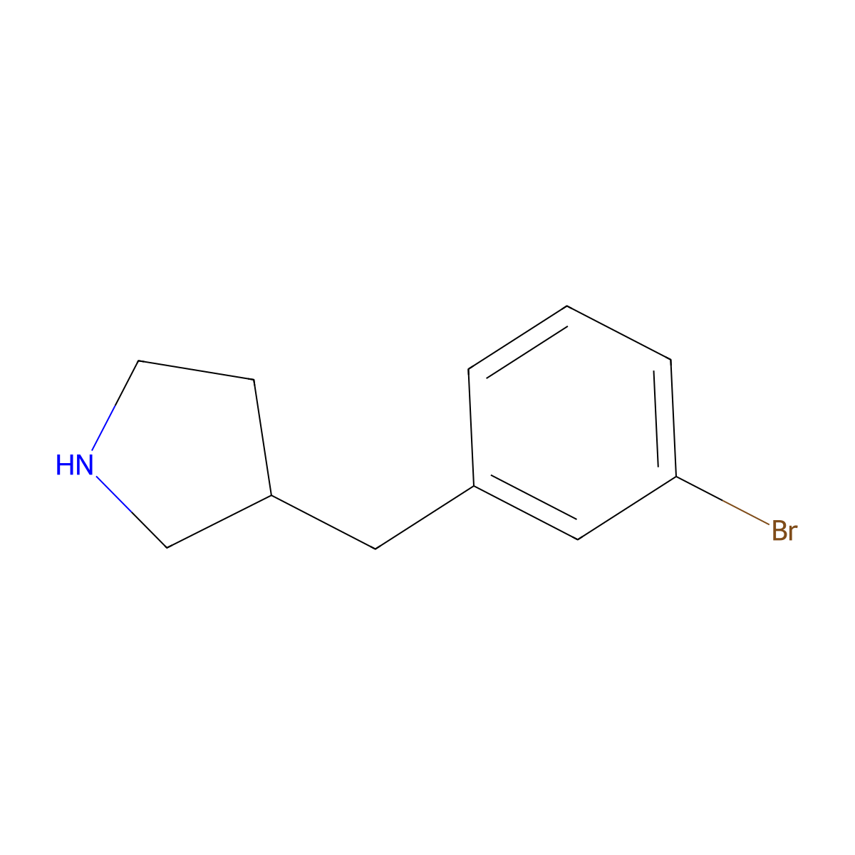 3-[(3-Bromophenyl)methyl]pyrrolidine molecular structure, CAS 1158764-53-4