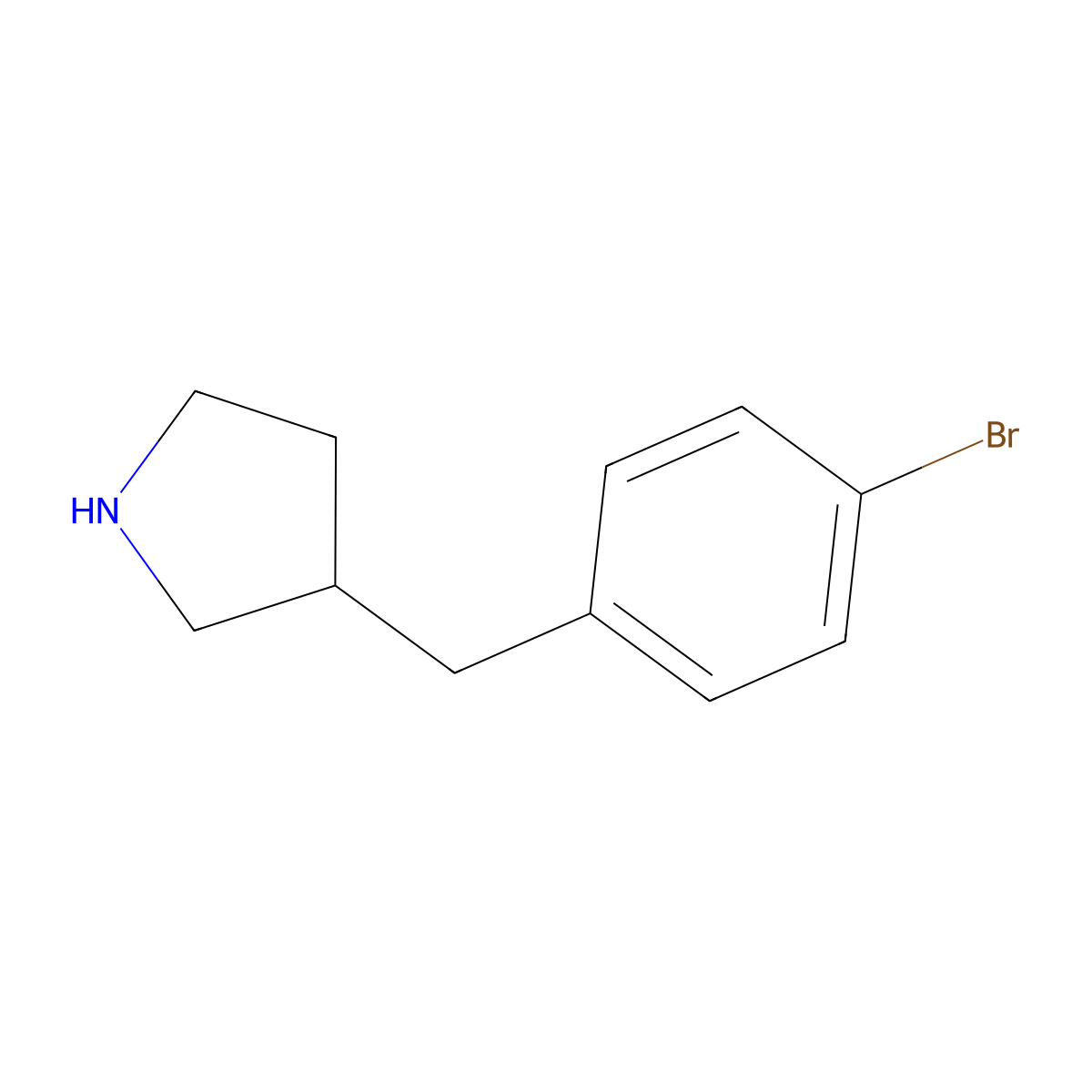 3-((4-Bromophenyl)methyl)pyrrolidine molecular structure, CAS 1158764-56-7