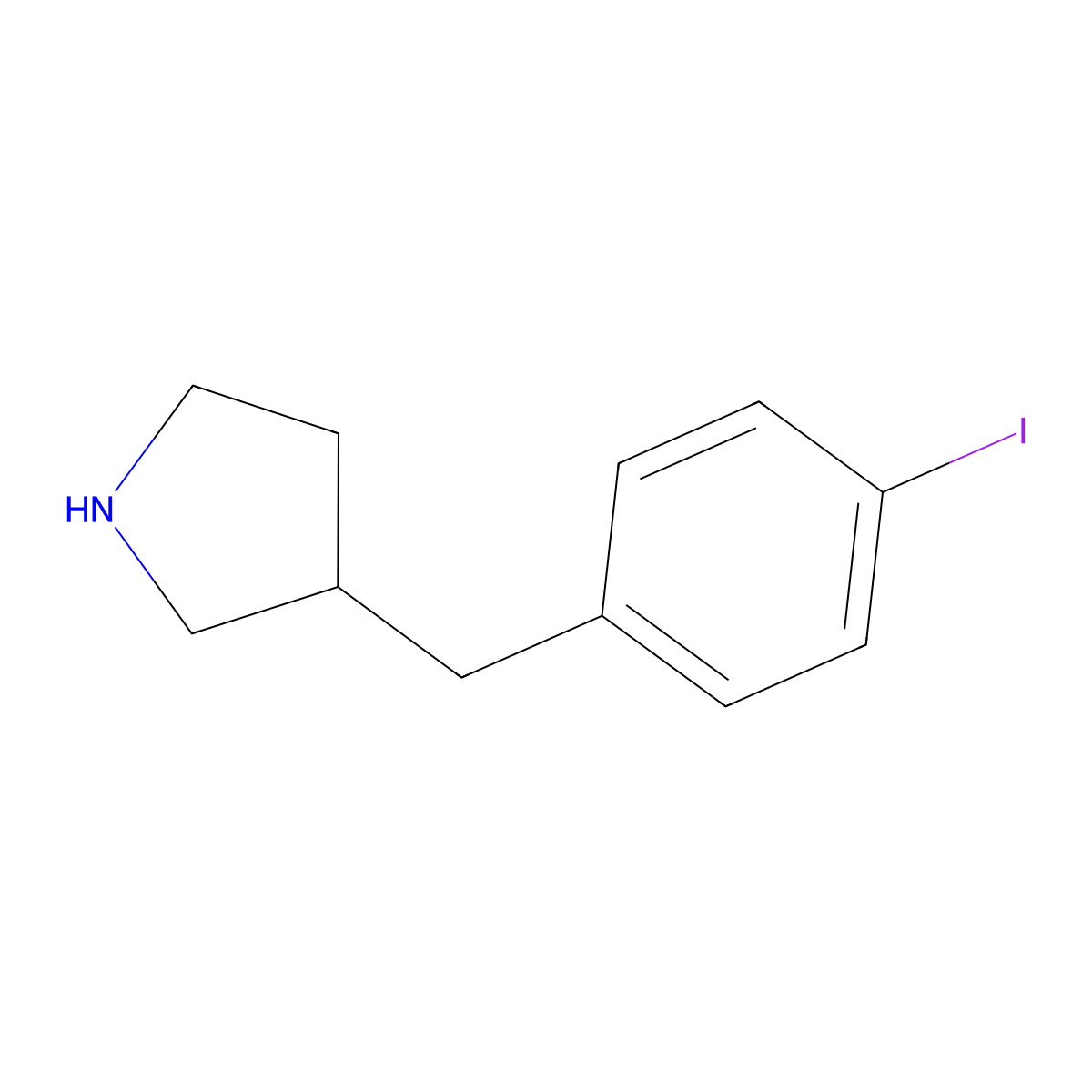 3-(4-Iodobenzyl)pyrrolidine molecular structure, CAS 1158764-61-4
