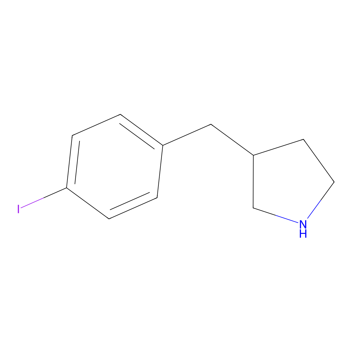 3-(4-Iodobenzyl)pyrrolidine molecular structure, CAS 1158764-61-4
