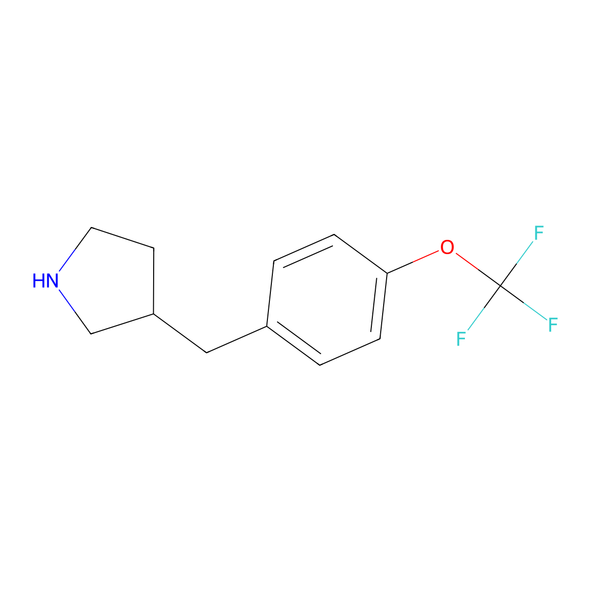 3-{[4-(Trifluoromethoxy)phenyl]methyl}pyrrolidine molecular structure, CAS 1158764-85-2