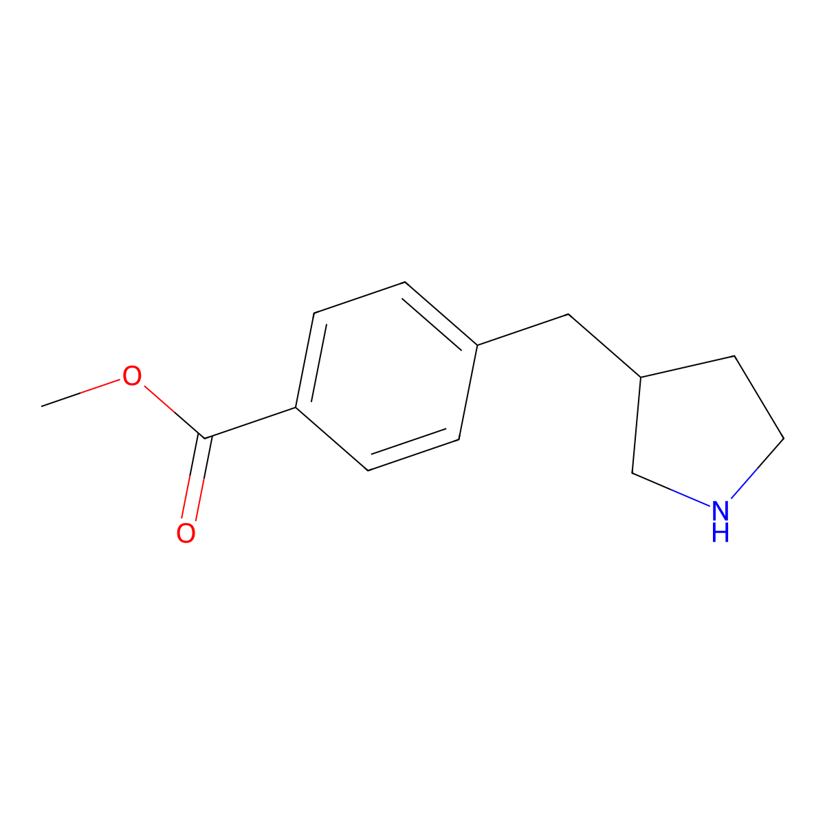 Methyl 4-[(pyrrolidin-3-yl)methyl]benzoate molecular structure, CAS 1158764-92-1