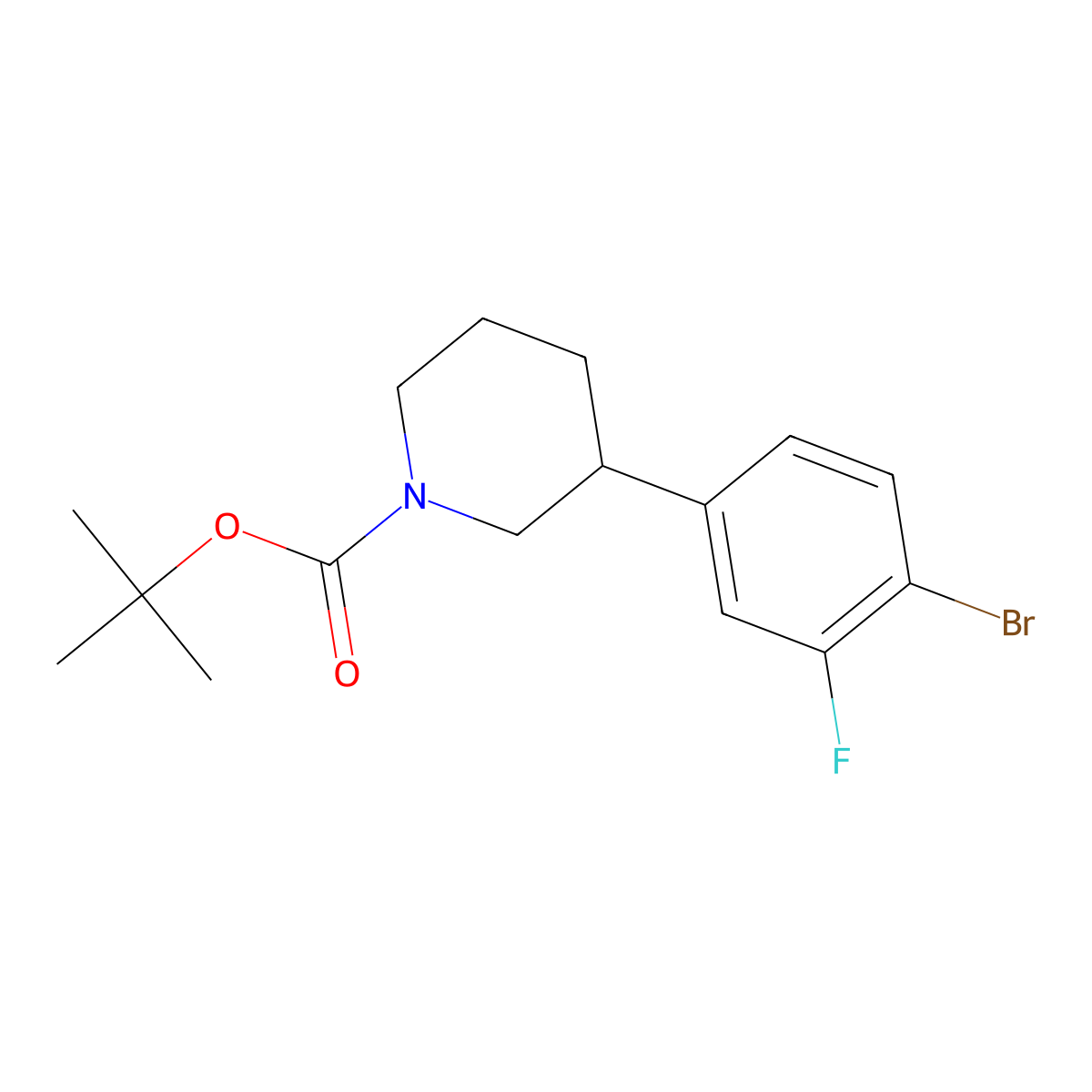 1-Boc-3-(4-bromo-3-fluorophenyl)piperidine molecular structure, CAS 1158765-71-9
