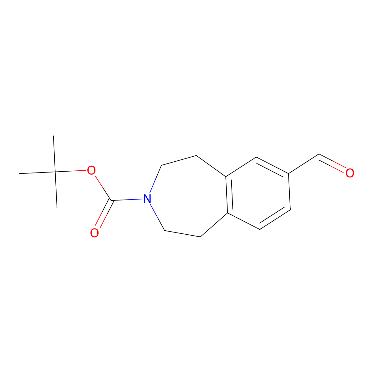 tert-butyl 7-formyl-2,3,4,5-tetrahydro-1H-3-benzazepine-3-carboxylate molecular structure, CAS 1158766-15-4