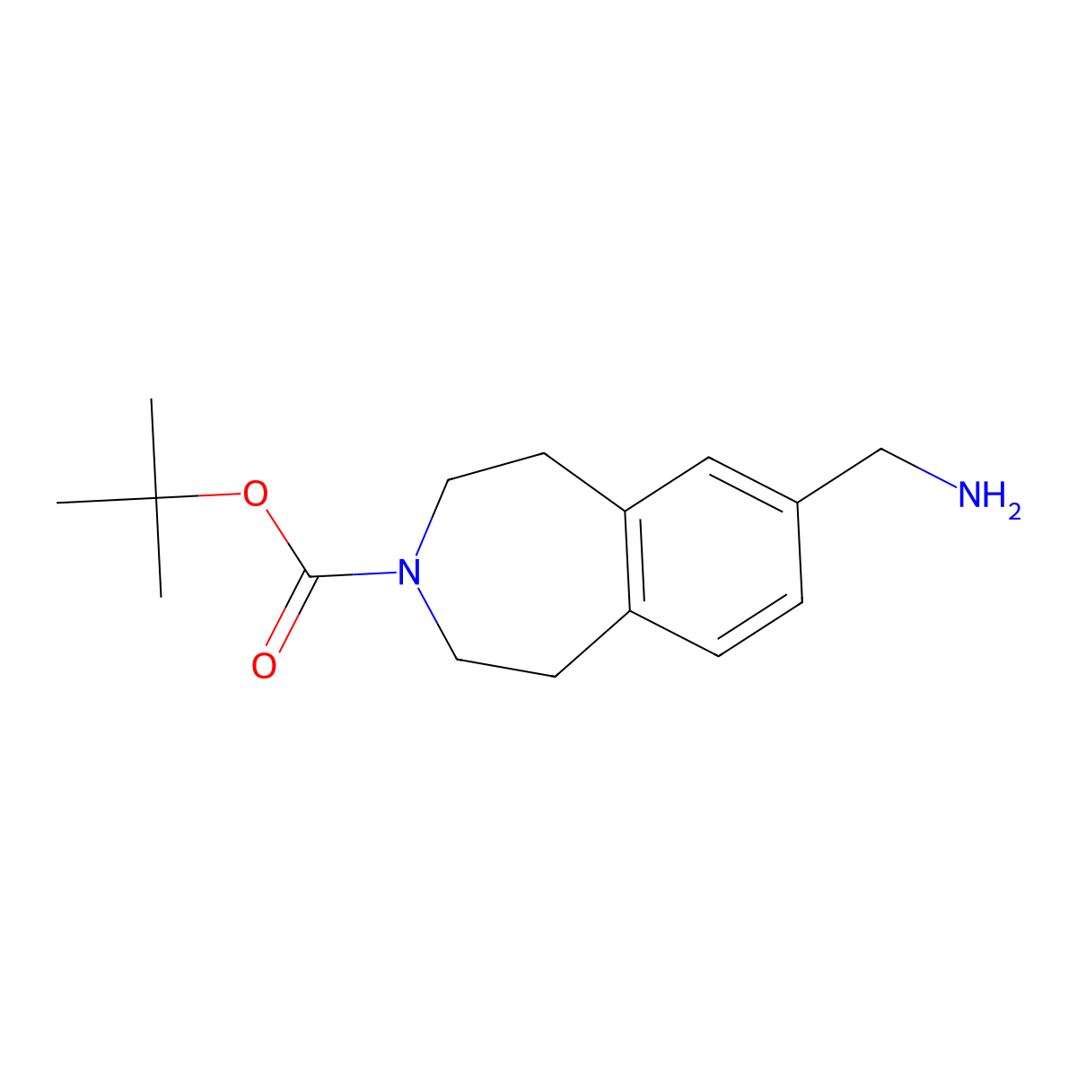 tert-butyl 7-(aminomethyl)-2,3,4,5-tetrahydro-1H-3-benzazepine-3-carboxylate molecular structure, CAS 1158766-17-6