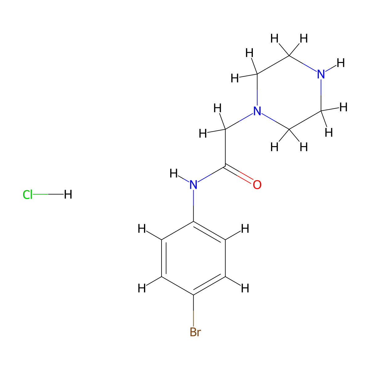 N-(4-bromophenyl)-2-(piperazin-1-yl)acetamide hydrochloride molecular structure, CAS 1158766-50-7