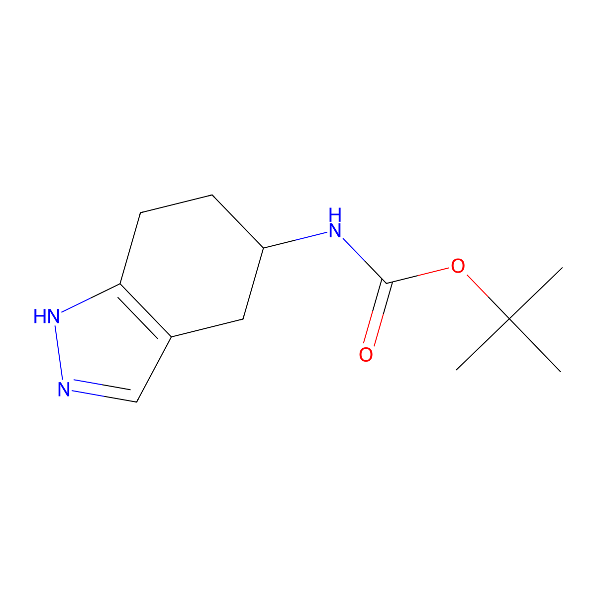 (4,5,6,7-Tetrahydro-1H-indazol-5-yl)-carbamic acid tert-butyl ester molecular structure, CAS 1158767-01-1