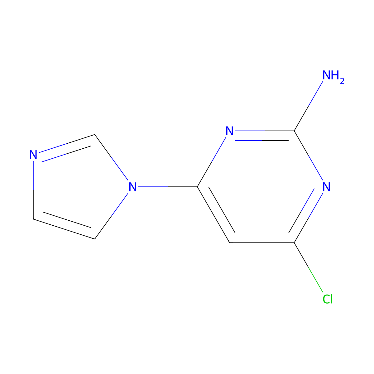4-chloro-6-(1H-imidazol-1-yl)pyrimidin-2-amine molecular structure, CAS 1158769-28-8