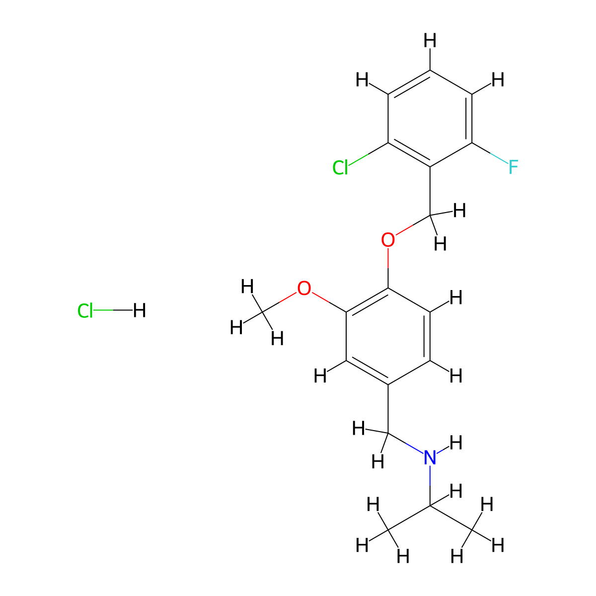 N-{4-[(2-chloro-6-fluorobenzyl)oxy]-3-methoxybenzyl}propan-2-amine hydrochloride molecular structure, CAS 1158769-29-9