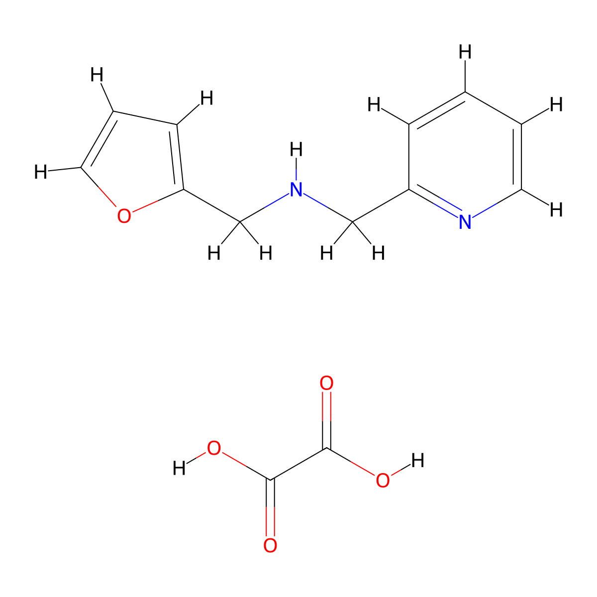 (2-Furylmethyl)(2-pyridinylmethyl)amine oxalate molecular structure, CAS 1158770-65-0