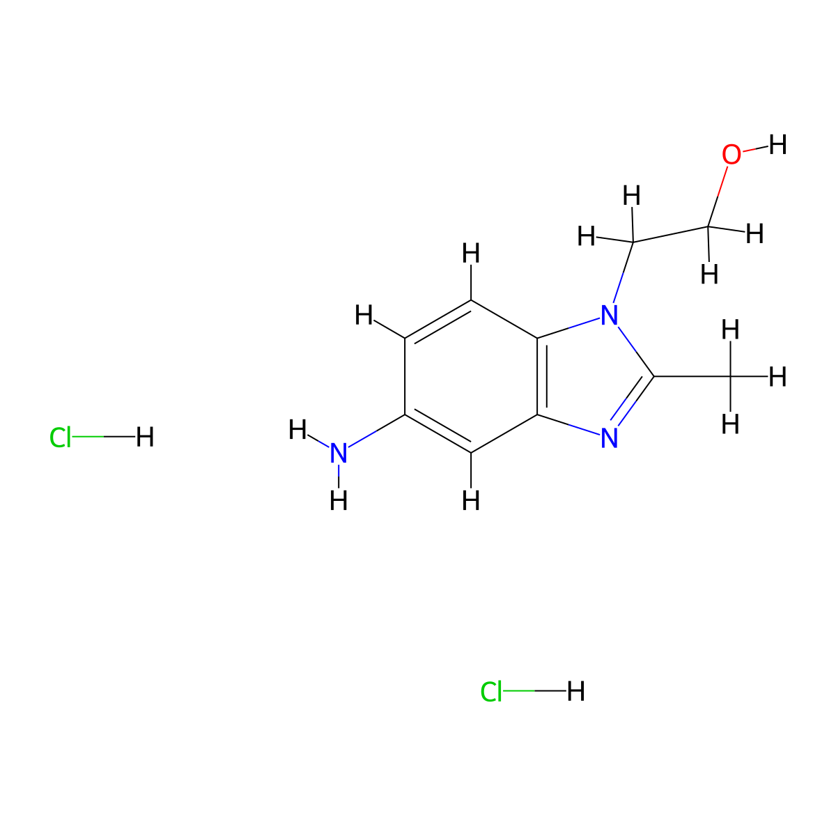 2-(5-Amino-2-methyl-benzoimidazol-1-yl)-ethanol dihydrochloride molecular structure, CAS 1158771-09-5
